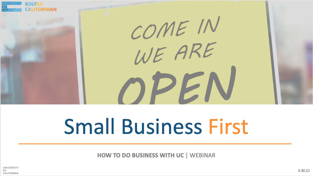 How to Do Business with UC webinar