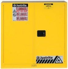 Yellow flammable liquid storage cabinet