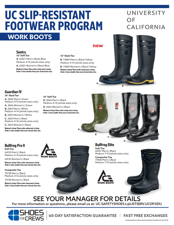 UC Slip-Resistant Footwear Program | UCOP